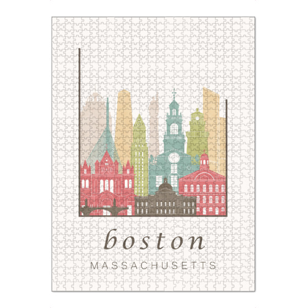 Puzzle Ravensburger "Boston skyline, pastel" artboxONE - Städte / Boston,Kartografie