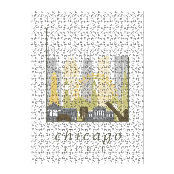 Puzzle Ravensburger "Chicago skyline, desert" artboxONE - Städte / Chicago,Kartografie