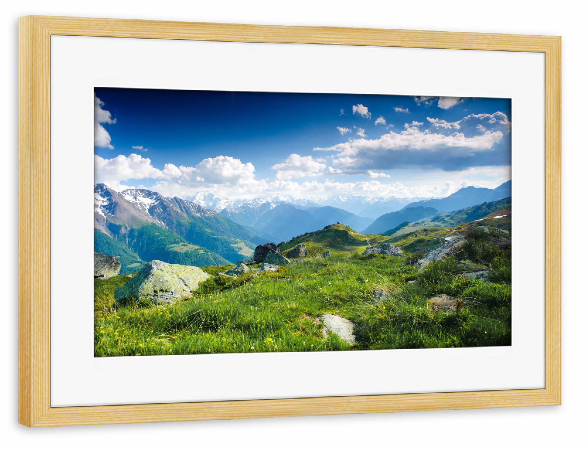 Poster mit Rahmen kiefer "Fiescheralp" artboxONE - Natur