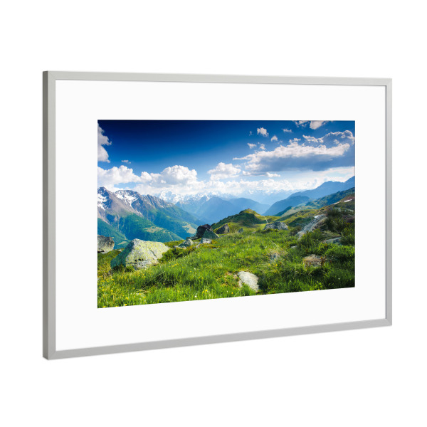 Poster mit Rahmen Silber "Fiescheralp" artboxONE - Natur