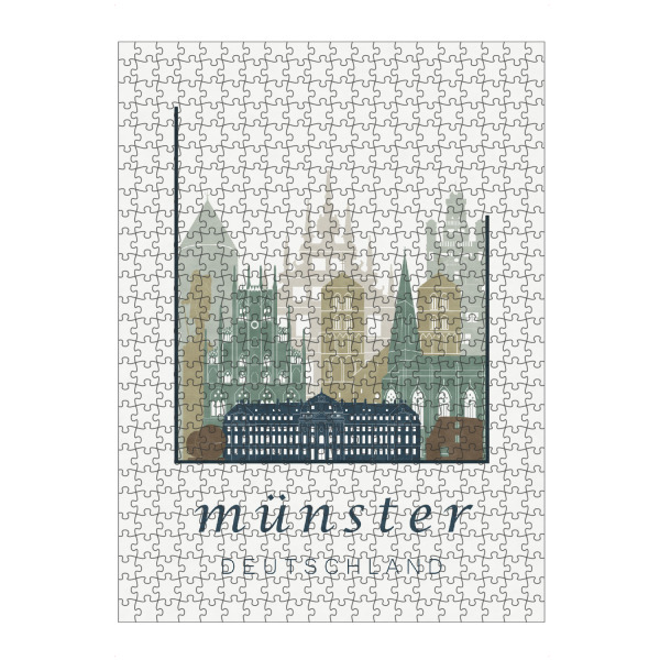 Puzzle Ravensburger "Münster light blue skyline" artboxONE - Städte,Kartografie