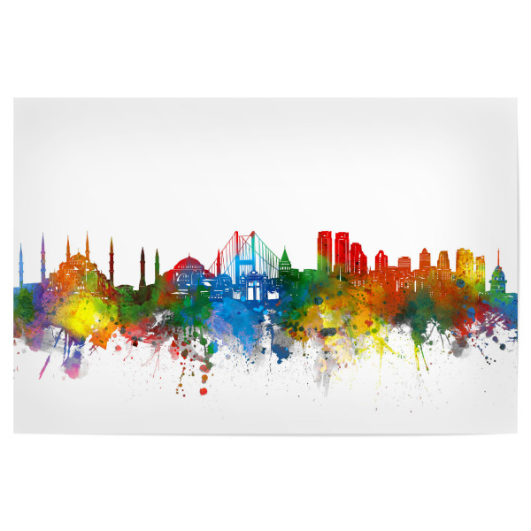 Poster "Istanbul skyline watercolor" artboxONE - Städte,Städte / Istanbul