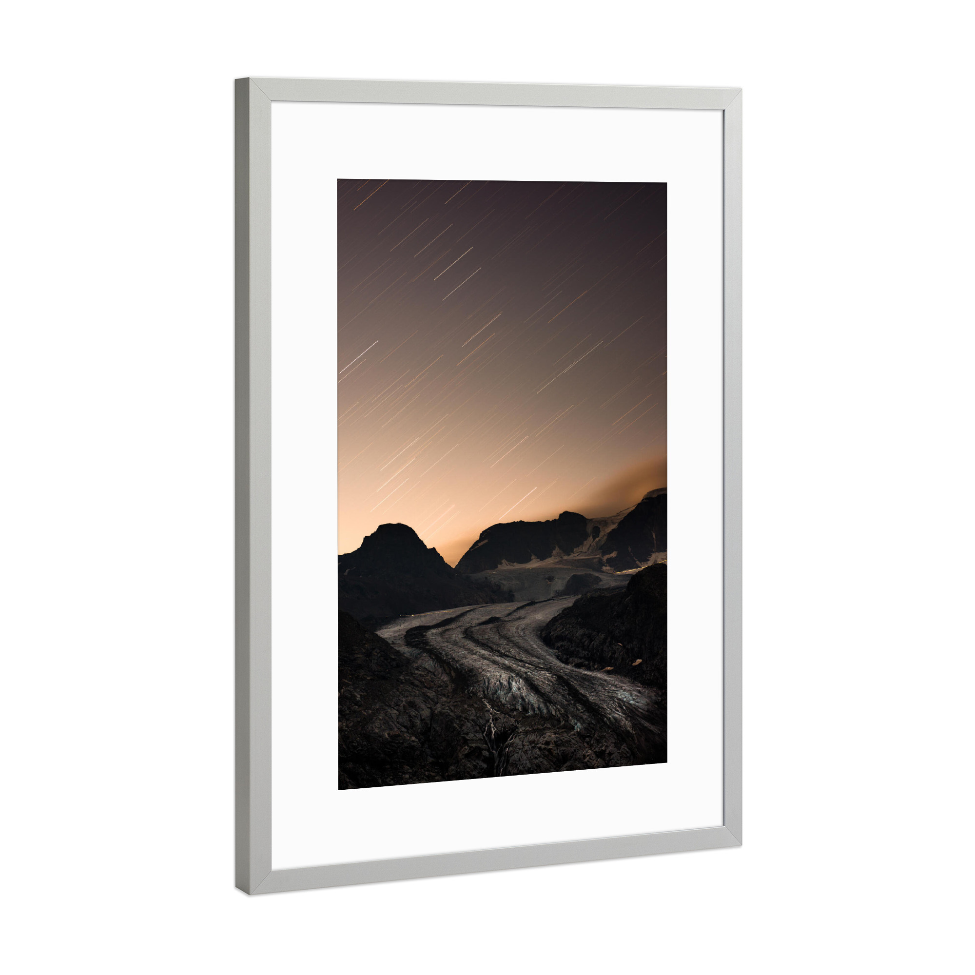 Poster mit Rahmen Silber "Vadret pers at night" artboxONE - Natur