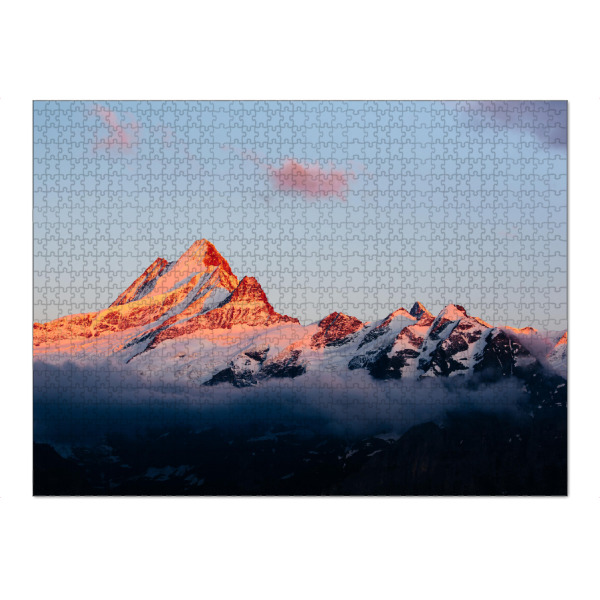 Puzzle Ravensburger "Schreckhorn alpen glow" artboxONE - Natur