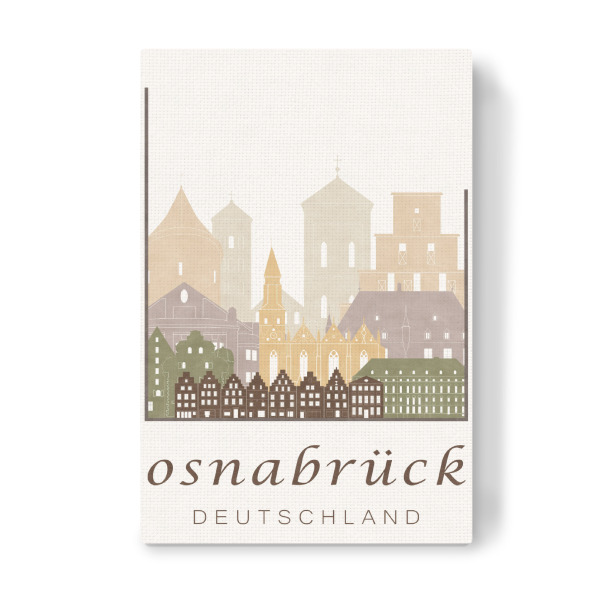 Leinwandbild "Osnabrück rustic skyline" artboxONE - Städte,Kartografie - Osnabrück,Germany,Deutschland,Skyline,Cityscape,Travel,Osnabruck