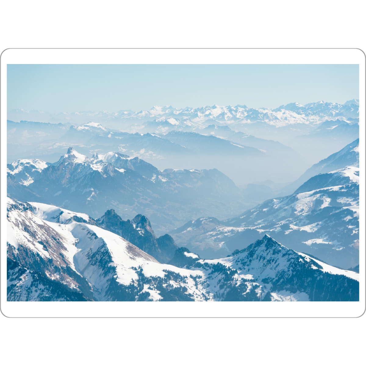 Tischset "Distant mountains" artboxONE - Natur - Alps,Aerial,Haze,Switzerland,Berner oberland,High,Panoramic - Bild alps