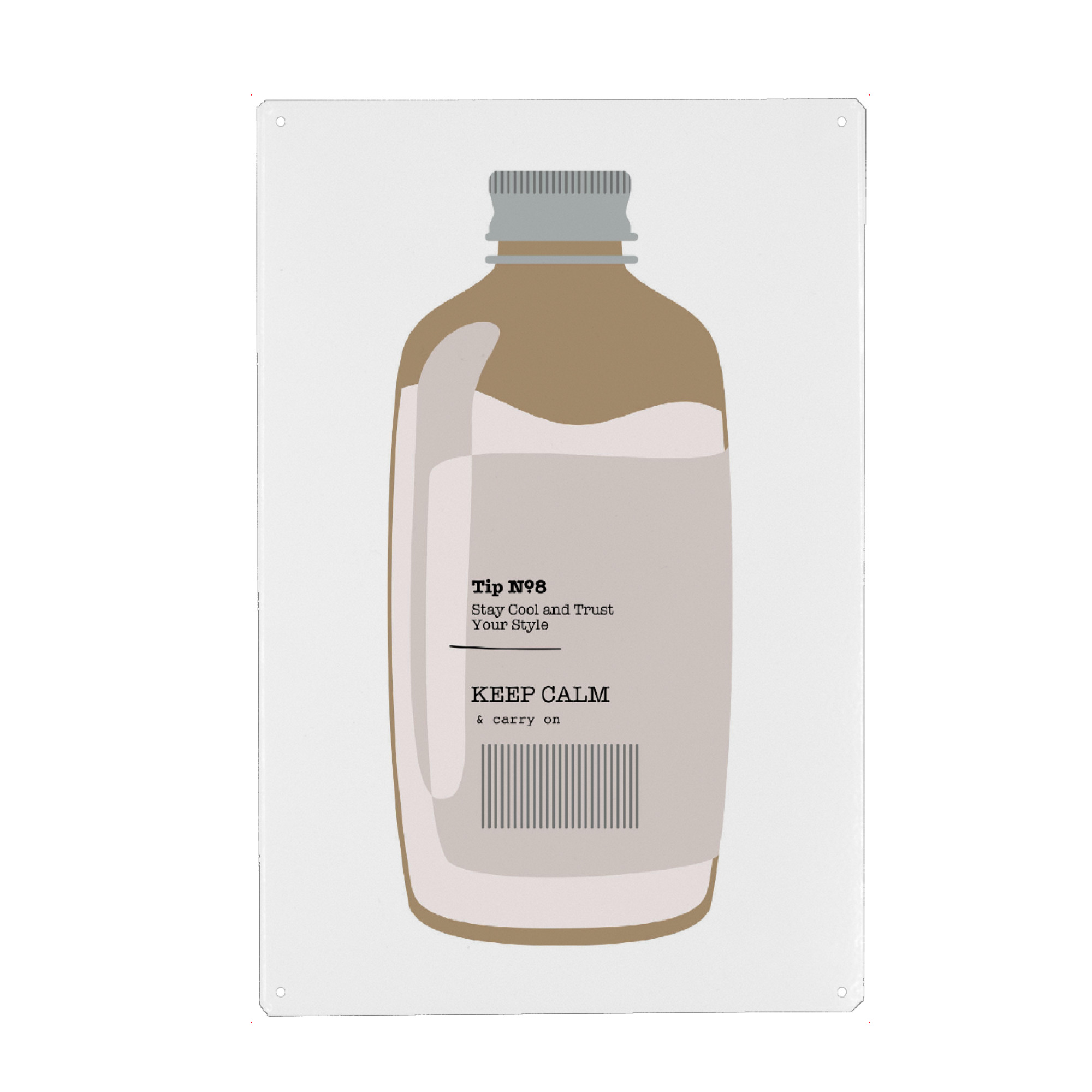 Holzbild "Tip in a Bottle - Style" artboxONE - Typografie,Fashion - Bottle,Shampoo,Care,Bath,Tip,Advice,Motivation,Style,Minimal,Scandinavian,Liquid