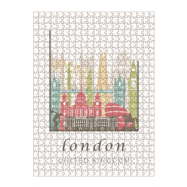 Puzzle Ravensburger "London pastel skyline" artboxONE - Städte / London,Kartografie - London,United kingdom,Uk,England,Skyline,Cityscape,Travel