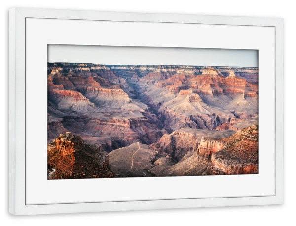 Poster mit Rahmen weiß "Grand Canyon at sunset" artboxONE - Natur