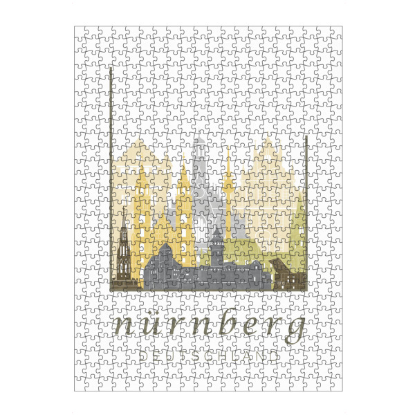 Puzzle Ravensburger "Nuremberg skyline, desert" artboxONE - Städte,Kartografie - Nuremberg,Nürnberg,Germany,Deutschland,Skyline,Cityscape,Travel