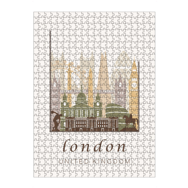Puzzle Ravensburger "London skyline, rustic" artboxONE - Städte / London,Kartografie - London,United kingdom,Uk,England,Skyline,Cityscape,Travel