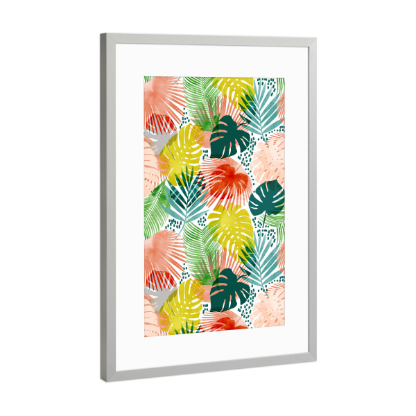 Poster mit Rahmen Silber "Tropical Garden-II" artboxONE - Natur,Floral