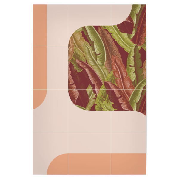 Poster "Mid-Century Tropical Way" artboxONE - Abstrakt - Mid-century-modern,Exotic,Tropical leaves