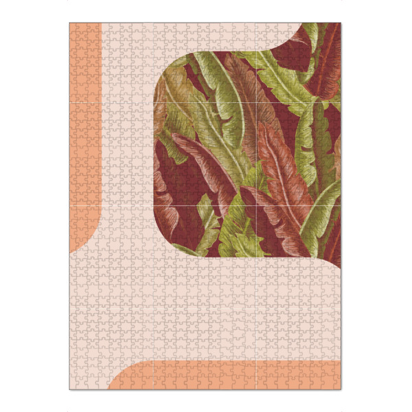 Puzzle Ravensburger "Mid-Century Tropical Way" artboxONE - Abstrakt - Mid-century-modern,Exotic,Tropical leaves - Bild mid-century-modern