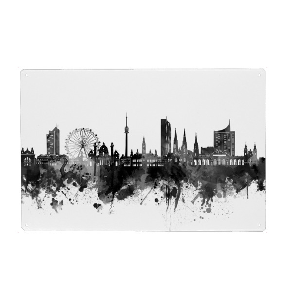 Holzbild "Vienna skyline black" artboxONE - Städte,Reise,Schwarzweiß,Architektur,Städte / Wien