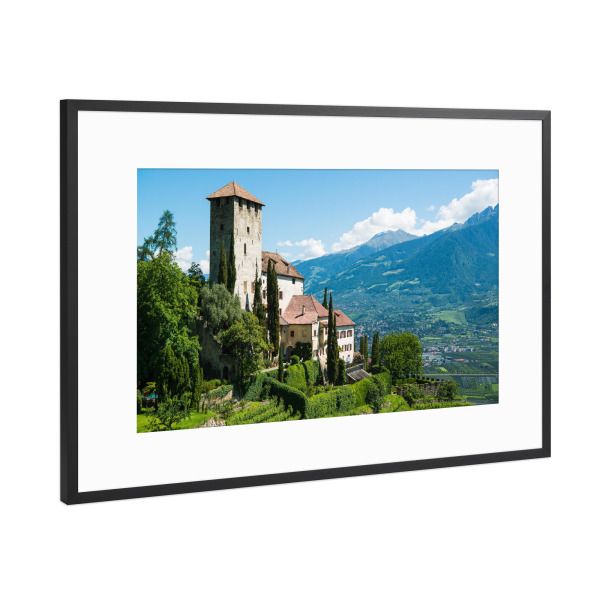 Poster mit Rahmen Schwarz (Metallic) "Lebenberg castle" artboxONE - Natur,Architektur