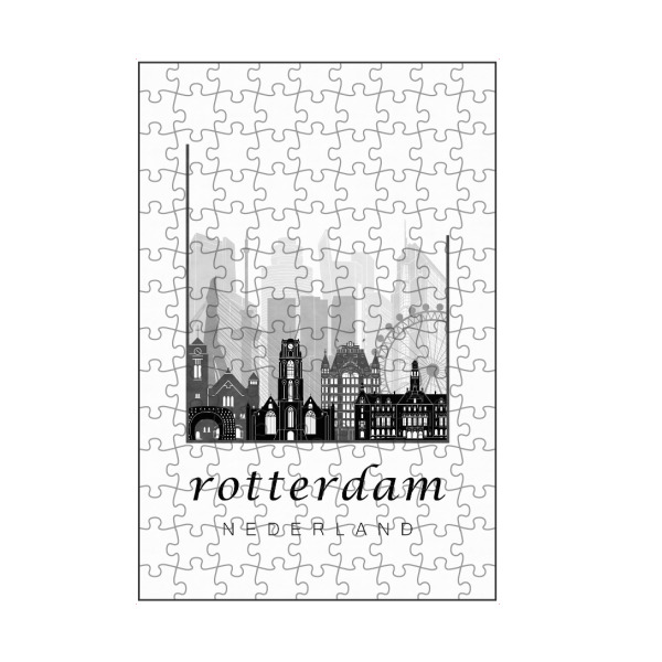 artboxONE Puzzle "Rotterdam skyline, black & white" artboxONE - Städte,Schwarzweiß,Kartografie