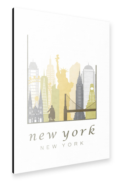 Alu-Dibond "New York skyline, desert" 30x20 cm artboxONE