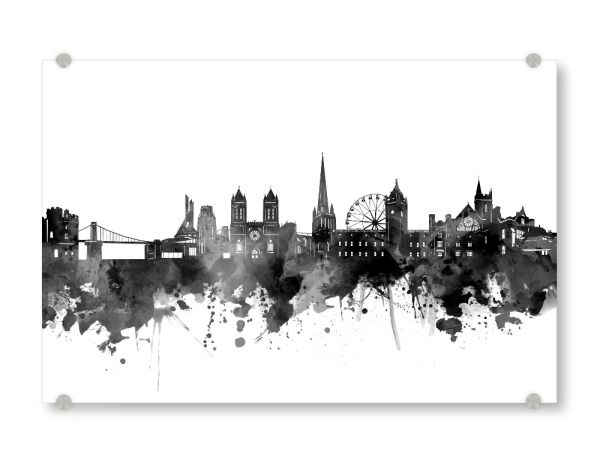 Acrylglasbild "Bristol skyline black" artboxONE - Städte,Reise,Schwarzweiß,Architektur