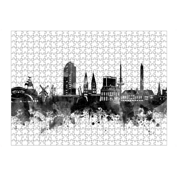 Puzzle Ravensburger "Bremen skyline black" artboxONE - Städte,Reise,Schwarzweiß,Architektur
