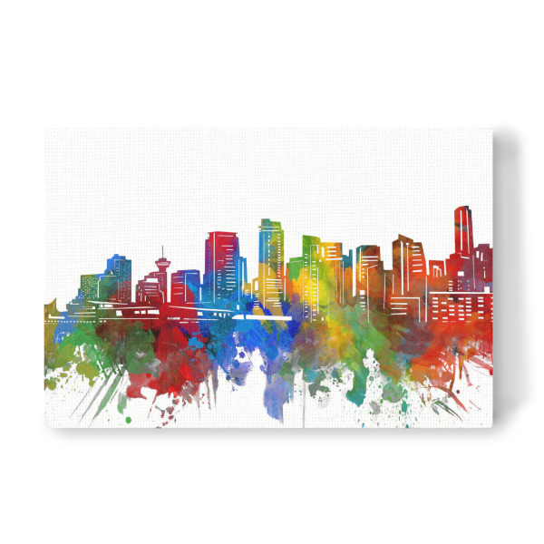 Leinwandbild "Vancouver skyline watercolor" artboxONE - Städte,Reise,Architektur