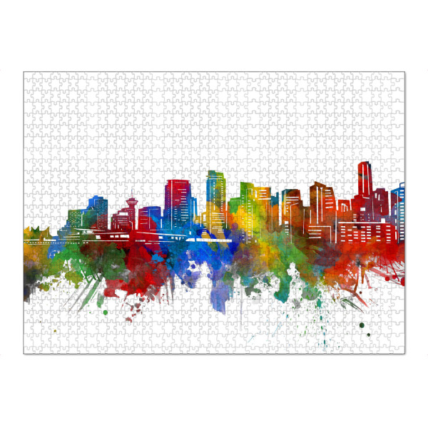 Puzzle Ravensburger "Vancouver skyline watercolor" artboxONE - Städte,Reise,Architektur