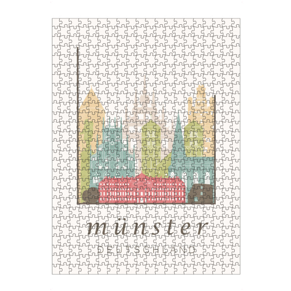 Puzzle Ravensburger "Münster skyline, pastel" artboxONE - Städte,Kartografie - Münster,Munster,Muenster,Germany,Deutschland,Skyline,Cityscape,Travel