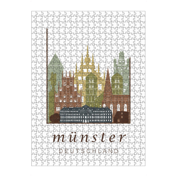 artboxONE Puzzle "Münster skyline, light brown" artboxONE - Städte,Kartografie