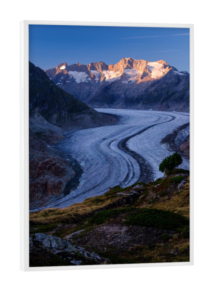 Poster mit weißem Rahmen "Panoramic view of Aletsch glacier" artboxONE - Natur