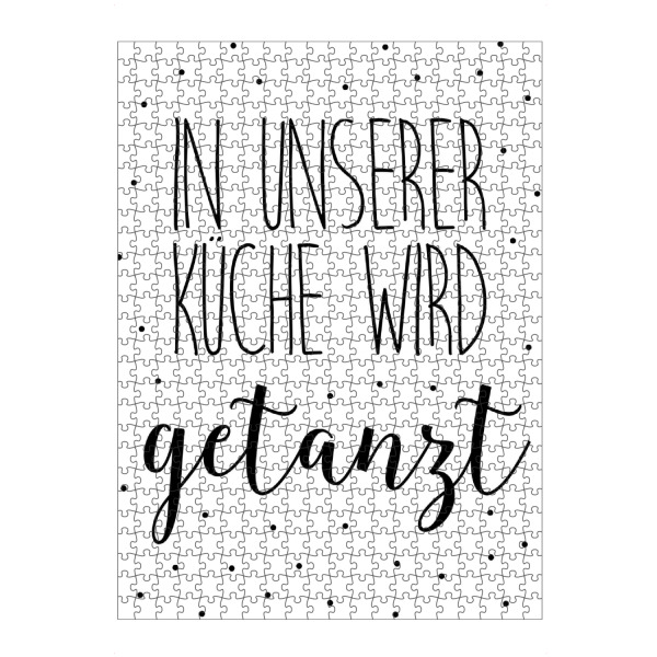 Puzzle Ravensburger "In unserer Küche wird getanzt" artboxONE - Typografie,Schwarzweiß