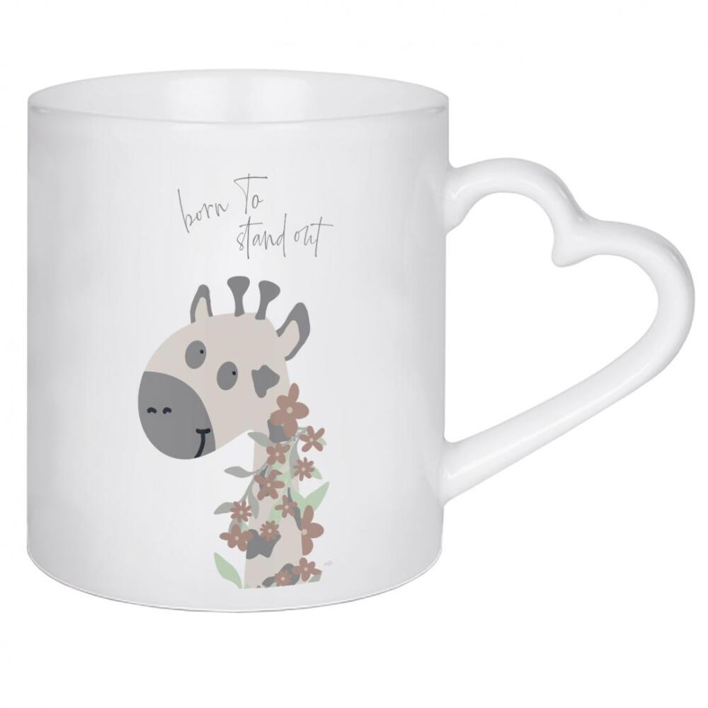 Herztasse "Geboren, um aufzufallen" artboxONE - Typografie,Für Kinder,Tiere - Giraffe,Blumen,Kinder,Kind,Kinder,Kinderzimmer