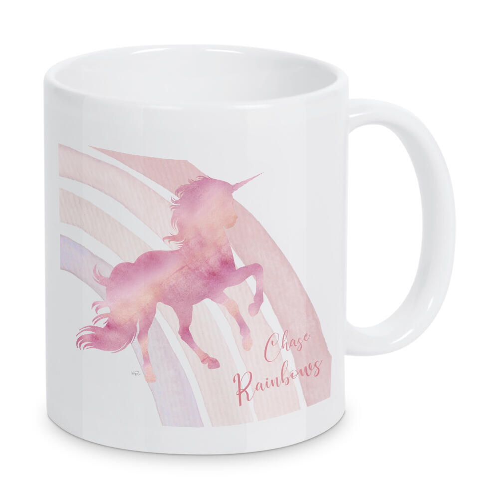 Tasse "Chase Rainbows Einhorn" artboxONE - Typografie,Für Kinder,Fiktion - Einhorn,Regenbogen,Rosa