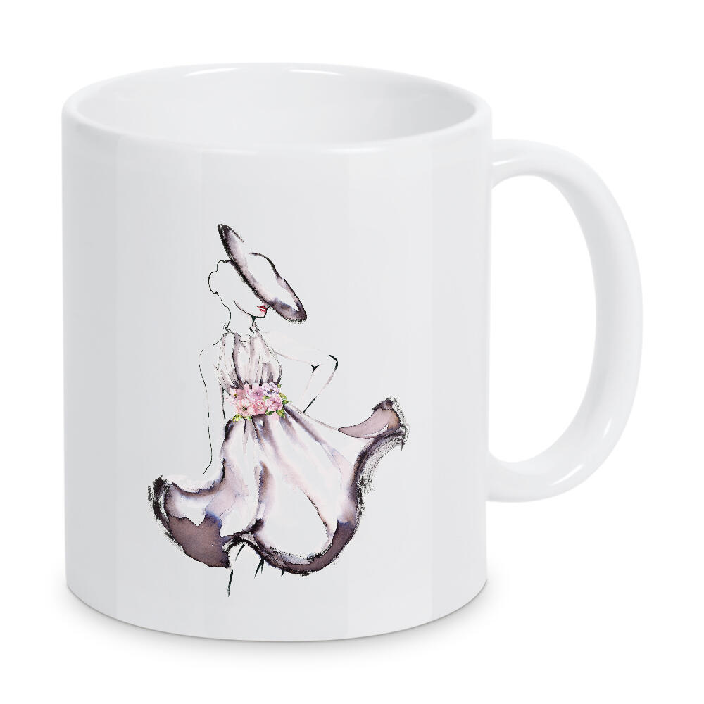 Tasse "Schlage eine Pose I" artboxONE - Floral,Menschen,Fashion - Hut,Kleid,Frau