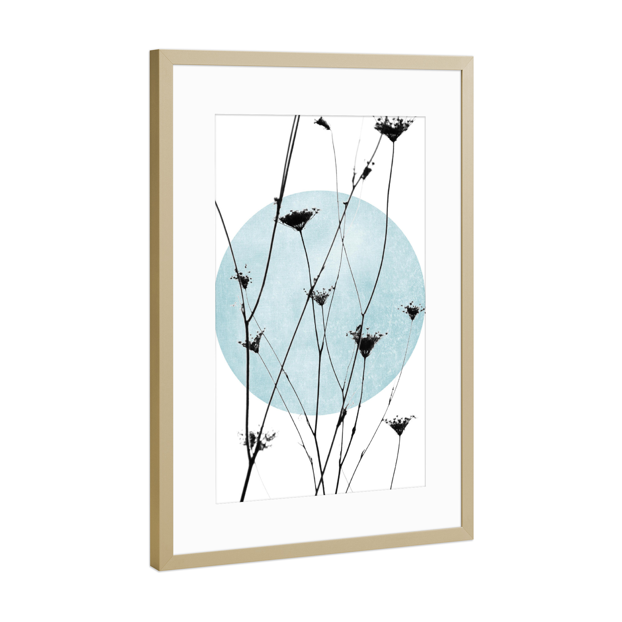Poster mit Rahmen Gold "Vintage flowers" artboxONE - Natur,Floral,Abstrakt