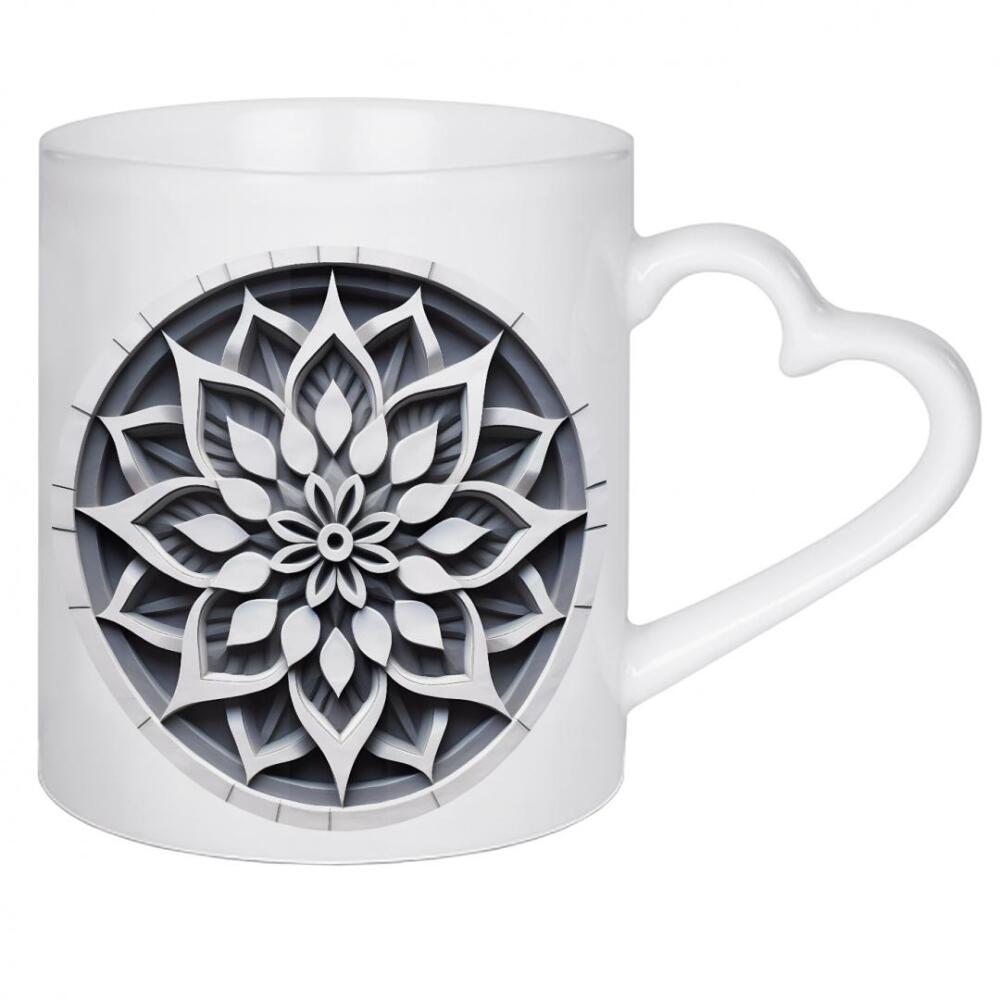Herztasse "Mandala - Beton - Normal" artboxONE - Floral,Abstrakt,Architektur