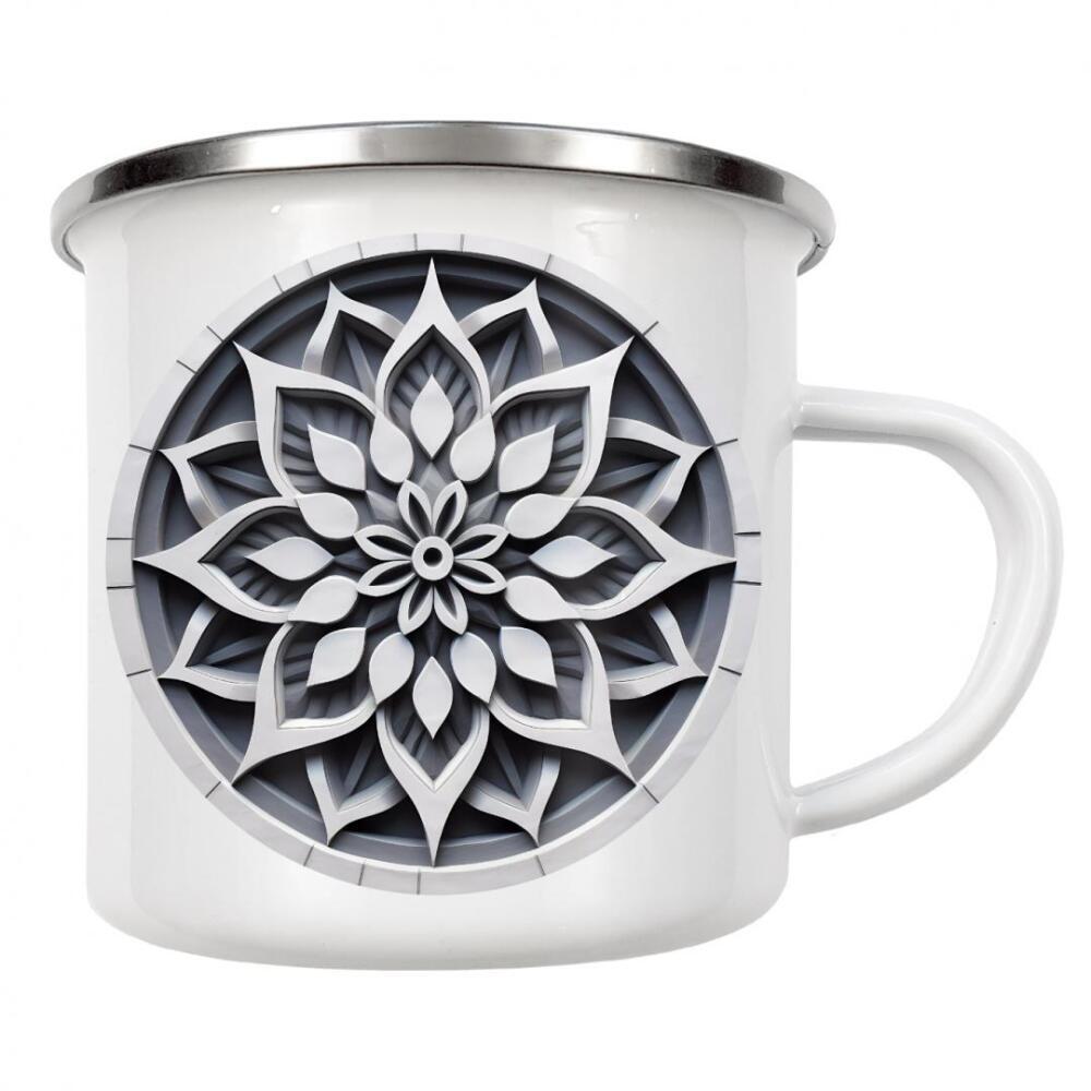 Emaille Tasse "Mandala - Beton - Normal" artboxONE - Floral,Abstrakt,Architektur