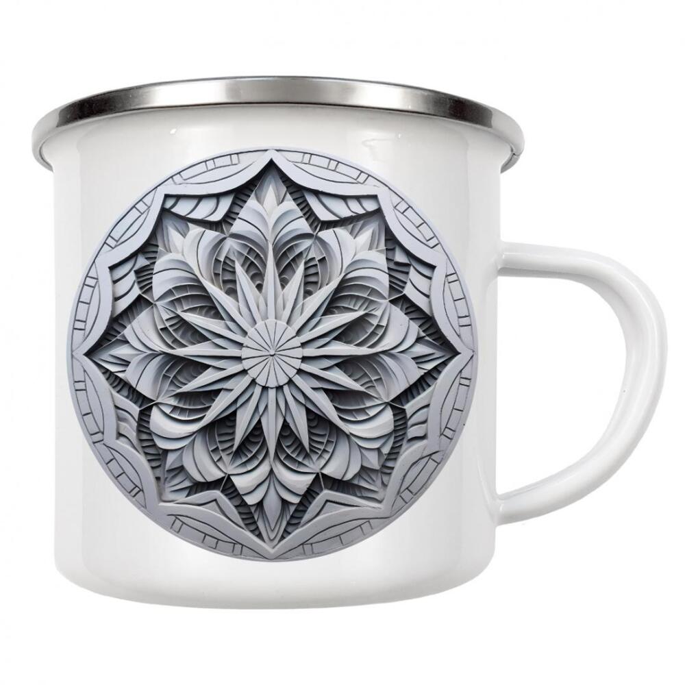 Emaille Tasse "Mandala - Beton - Fertigteil" artboxONE - Floral,Abstrakt,Architektur