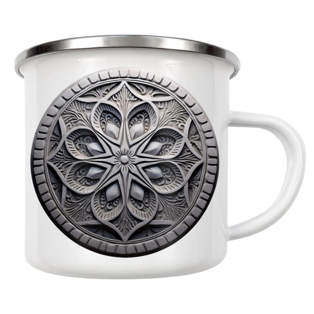 Emaille Tasse "Mandala - Konkret - Konsolidiert" artboxONE - Floral,Abstrakt,Architektur