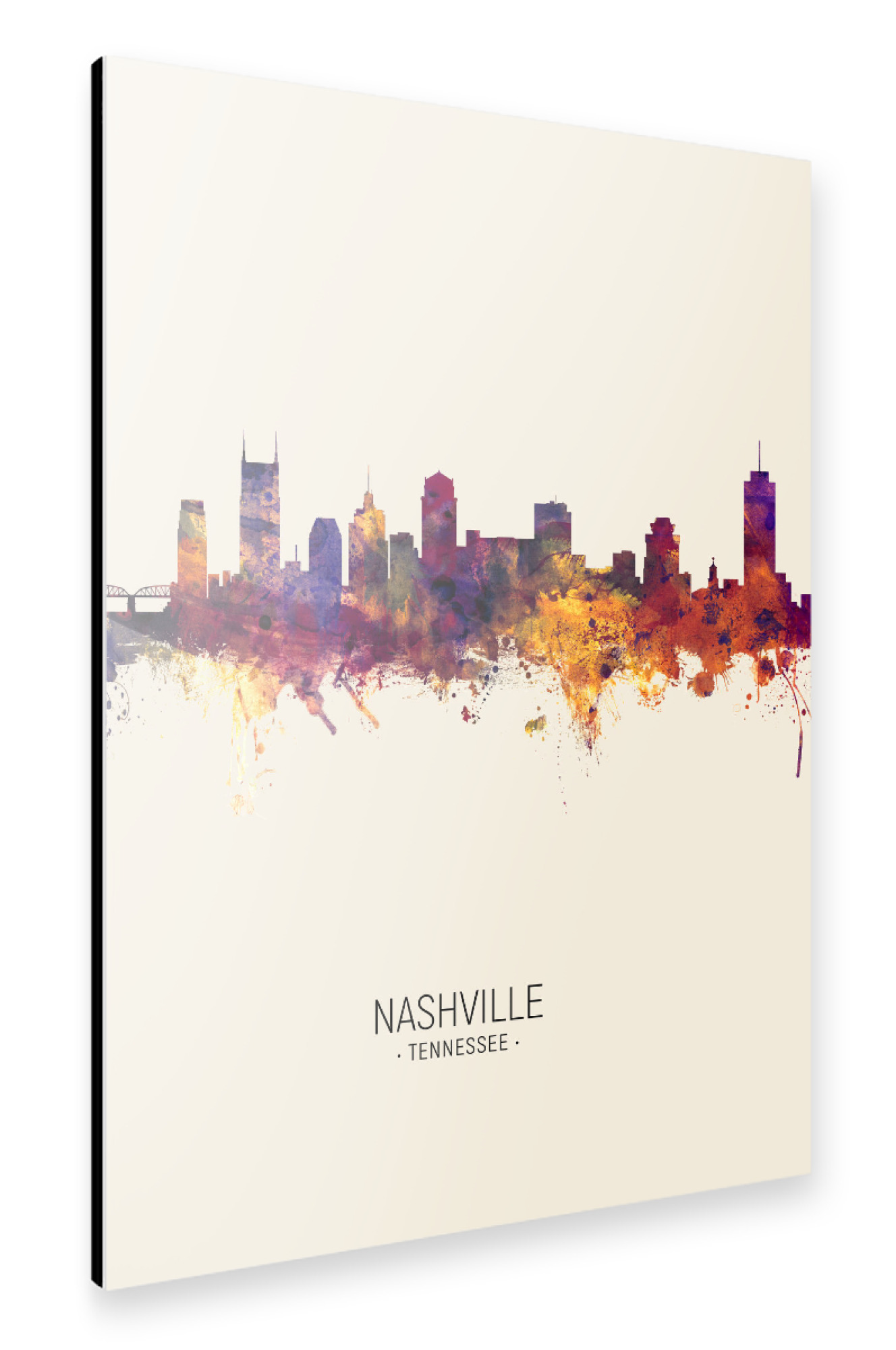 Alu-Dibond "Nashville Skyline Beige" 30x20 cm artboxONE