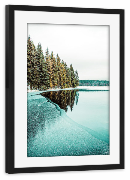 Poster mit Rahmen schwarz "By The Lake" artboxONE - Natur,Reise
