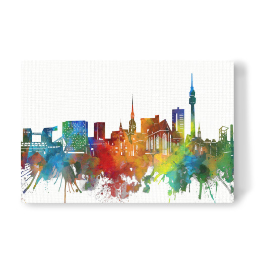 Dortmund skyline watercolor