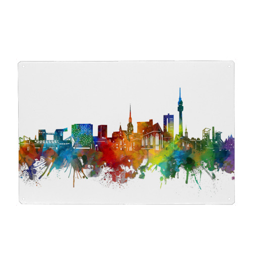 Dortmund skyline watercolor
