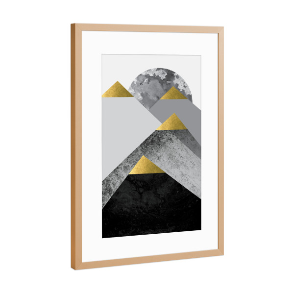 Poster mit Rahmen Kupfer "Dark Mountains" artboxONE - Natur,Abstrakt