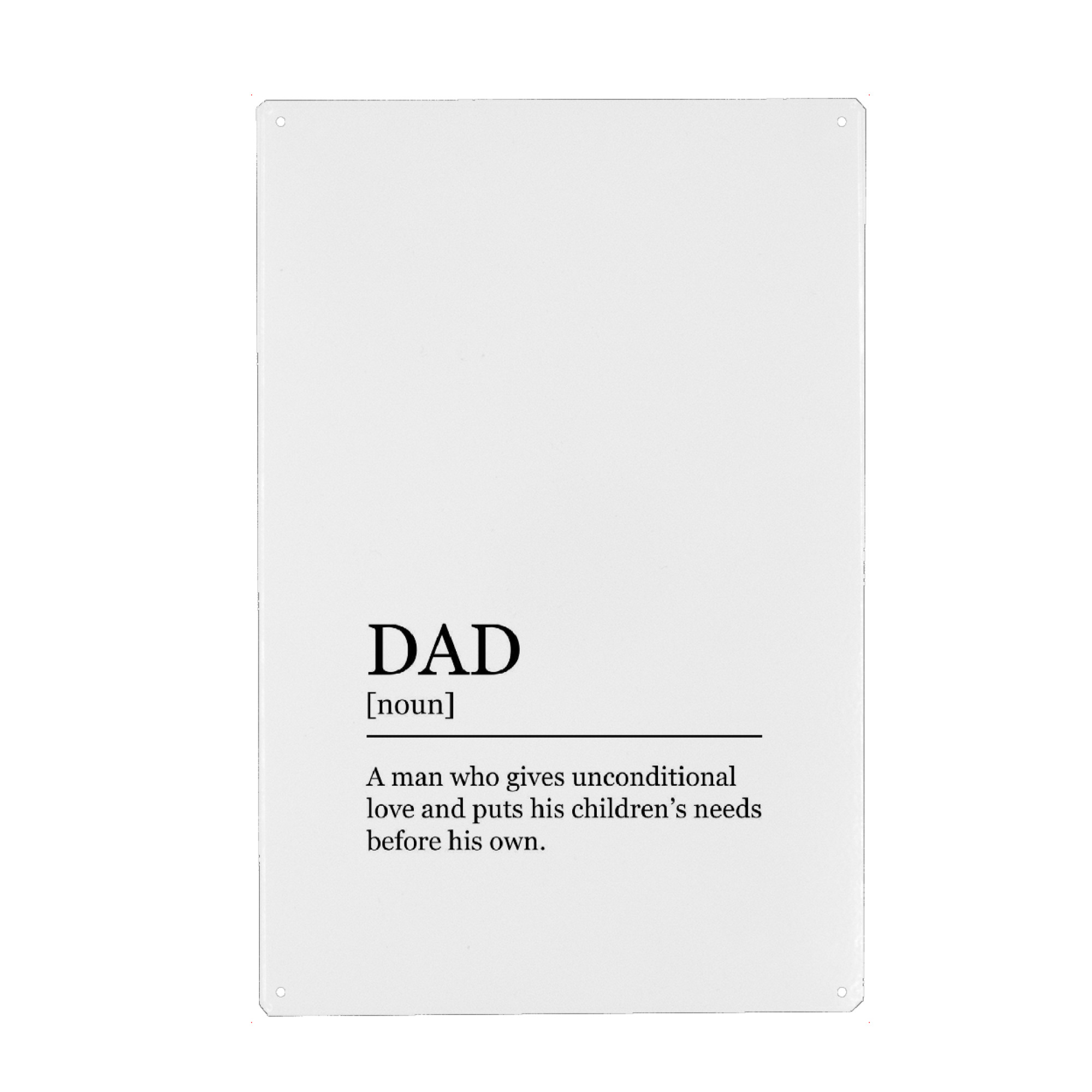 Metall Poster "Definition Dad unconditional" artboxONE - Schwarzweiß,Für Papa
