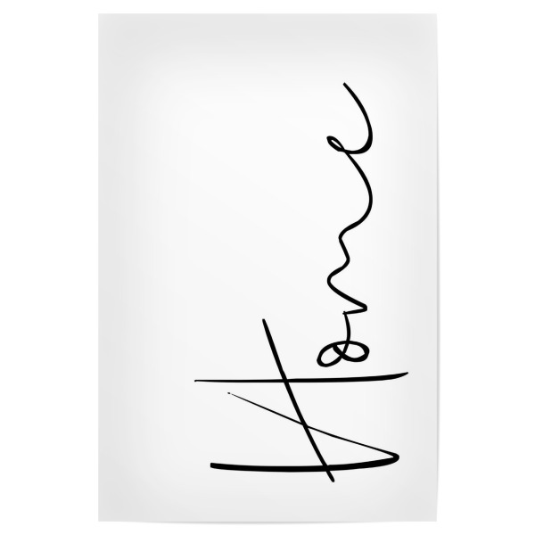 Poster "Home - Typografie" artboxONE - Typografie,Schwarzweiß