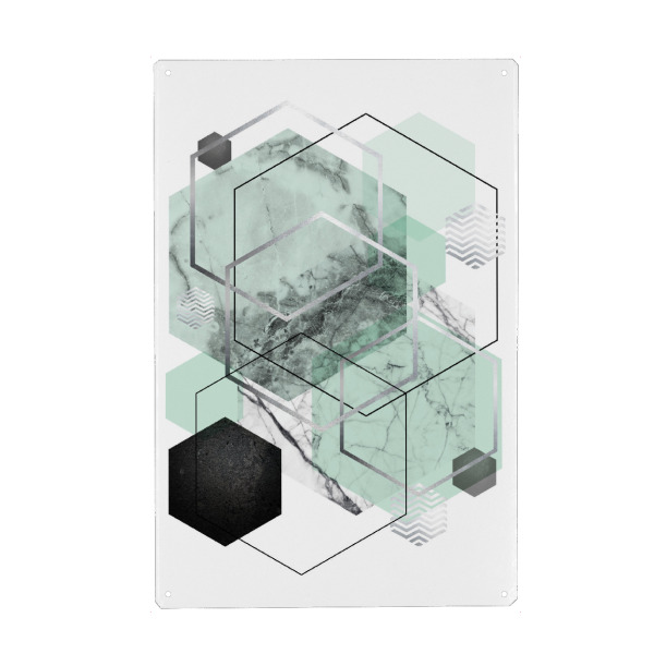 Metall Poster "Mint Geometry" artboxONE - Abstrakt,Geometrie