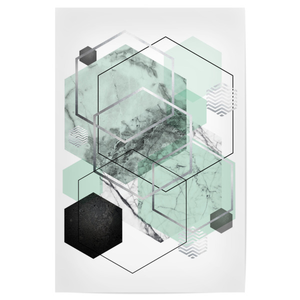 Poster "Mint Geometry" artboxONE - Abstrakt,Geometrie