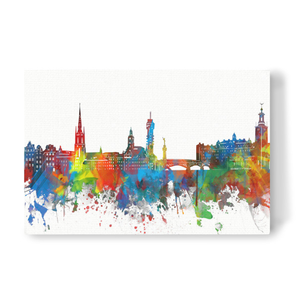 Leinwandbild "Stockholm skyline watercolor" artboxONE - Städte,Architektur,Städte / Stockholm