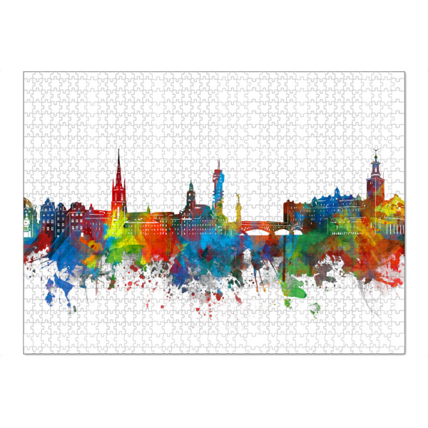 Puzzle Ravensburger "Stockholm skyline watercolor" artboxONE - Städte,Architektur,Städte / Stockholm
