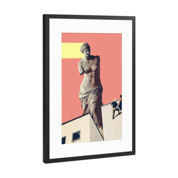 Poster mit Rahmen Schwarz (Metallic) "Holy experience" artboxONE - Abstrakt - Statue,Greek statue